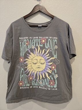 PINK Victoria's Secret Gray Floral Graphic Tee